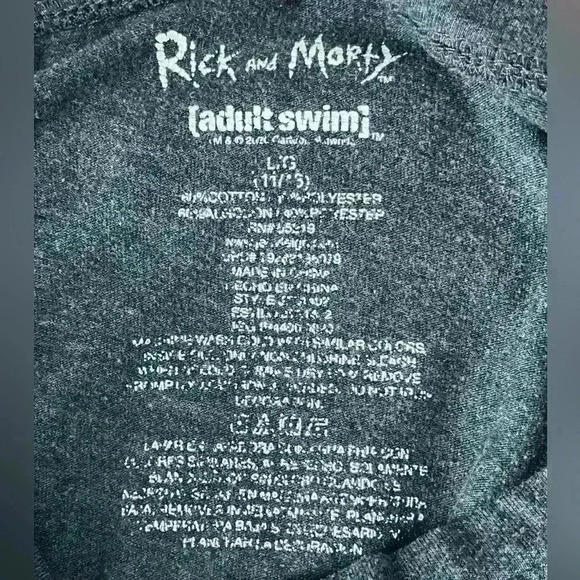 Rick and Morty Adult Swim Juniors Gray Long Sleeve T-Shirt Lg 11/13 - Picture 4 of 4